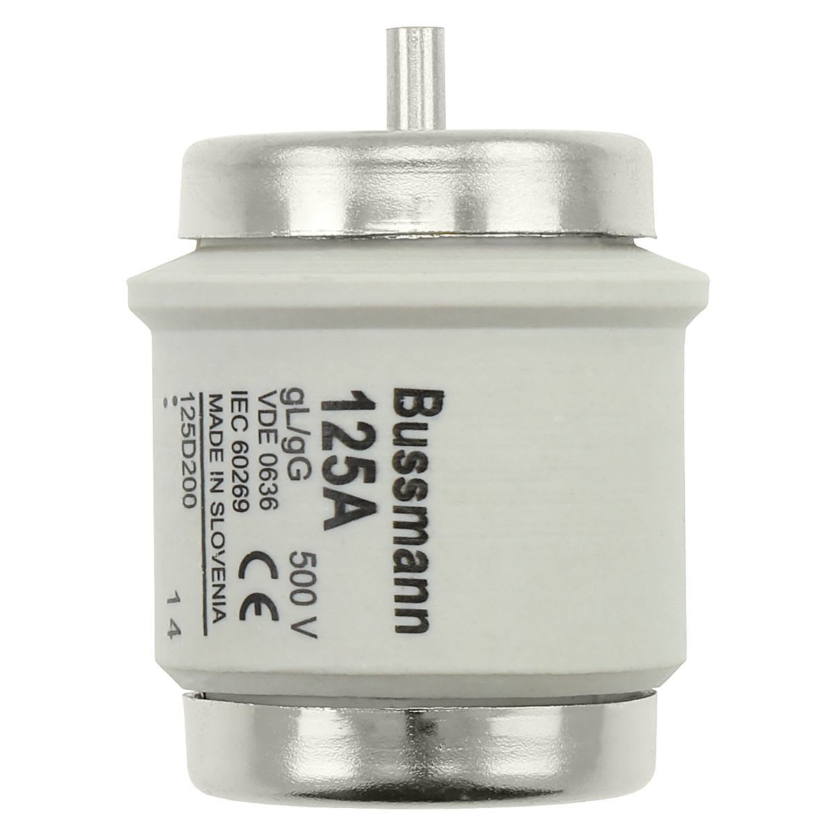 Eaton Electric - Sikring, lavspenning, 125 A, AC 500 V, D5, 56 x 46 mm, gL/gG, DIN, IEC, tidsforsinket