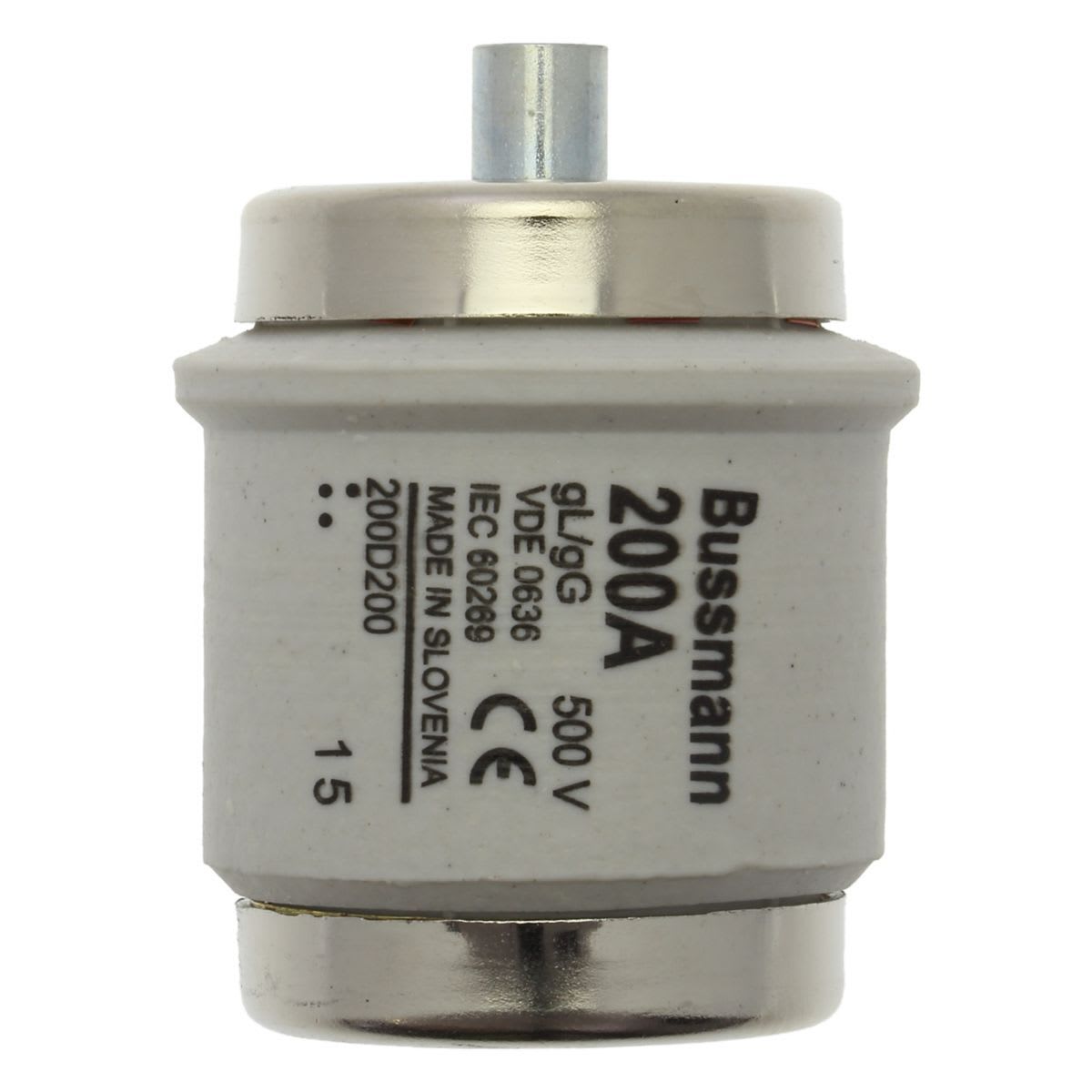 Eaton Electric - Sikring, lavspenning, 200 A, AC 500 V, D5, 56 x 46 mm, gL/gG, DIN, IEC, tidsforsinket