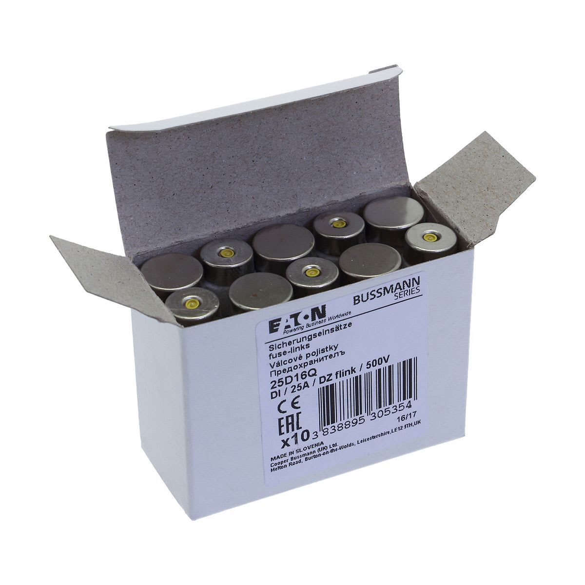 Eaton Electric - Sikring, LV, 25 A, AC 500 V, D1, gR, IEC, kvikk