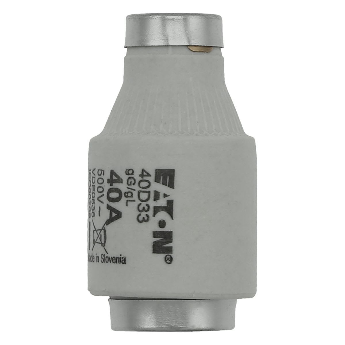 Eaton Electric - Sikring, lavspenning, 40 A, AC 500 V, D3, gL/gG, DIN, IEC, tidsforsinket