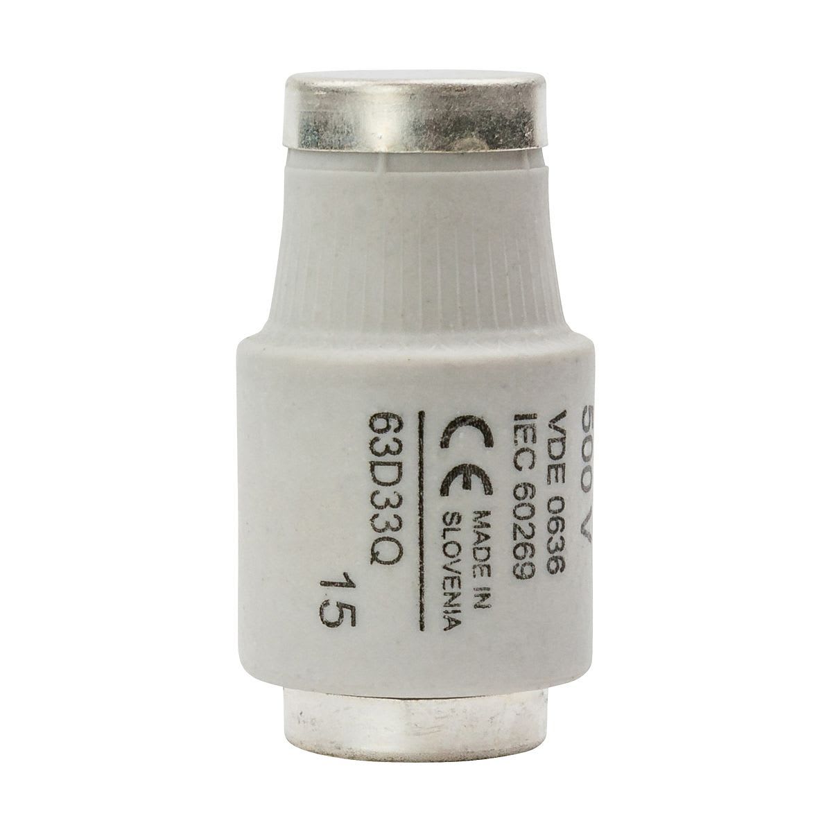 Eaton Electric - Sikring, lavspenning, 63 A, AC 500 V, D3, 27 x 16 mm, gR, IEC, kvikk
