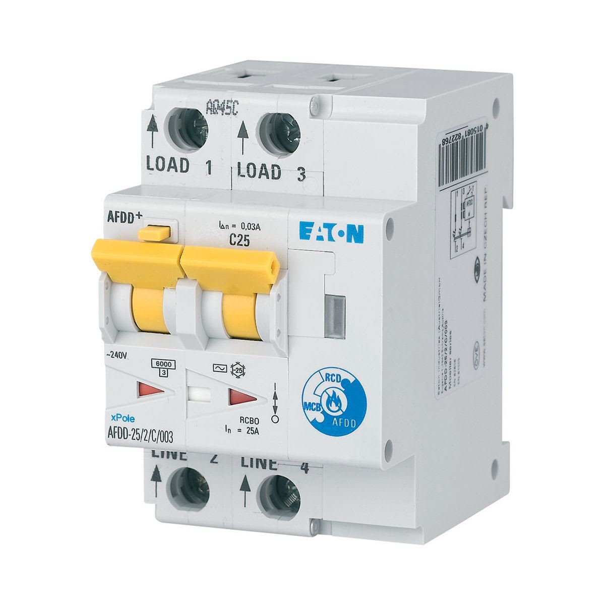 Eaton Electric - Lysbuevern AFDD-25/2/C/003-LI/A Arc Fault Detection Device,