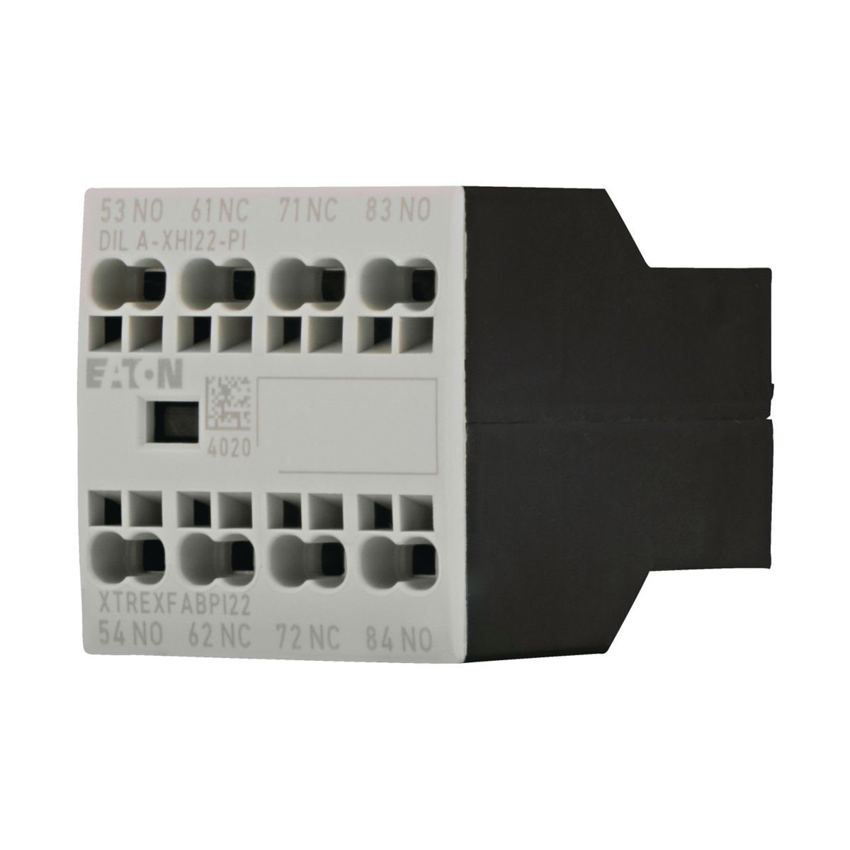 Eaton Electric - Hjelpekontakt, 4 pol, Ith= 16 A, 2 N/O, 2 NC, Front montasje, Push in, DILA, DILM7-38A