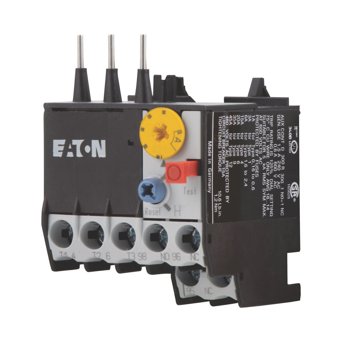 Eaton Electric - Motorvernrele, Ir= 6 - 9 A, 1 N/O, 1 N/C, direktemontasje