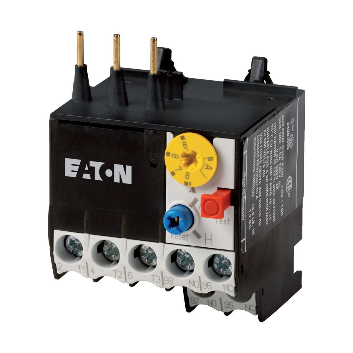 Eaton Electric - Motorvernrele, Ir= 0.4 - 0.6 A, 1 N/O, 1 N/C, direktemontasje
