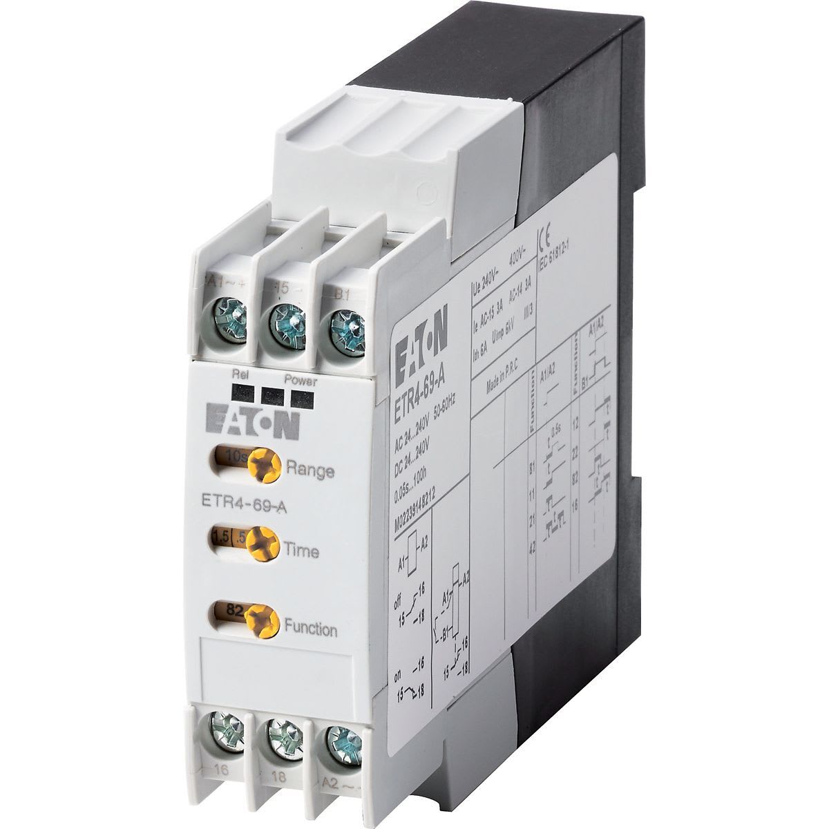 Eaton Electric - Tidsrele, 1W, 0.05s-100h, multifunksjon, 24-240VAC/DC