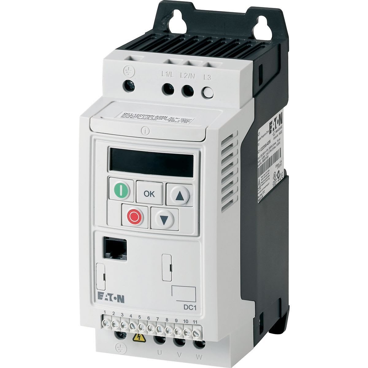 Eaton Electric - DC1-drive, 230 V AC, 1-fas, 7 A, 1.5 kW, IP20/NEMA 0, FS1