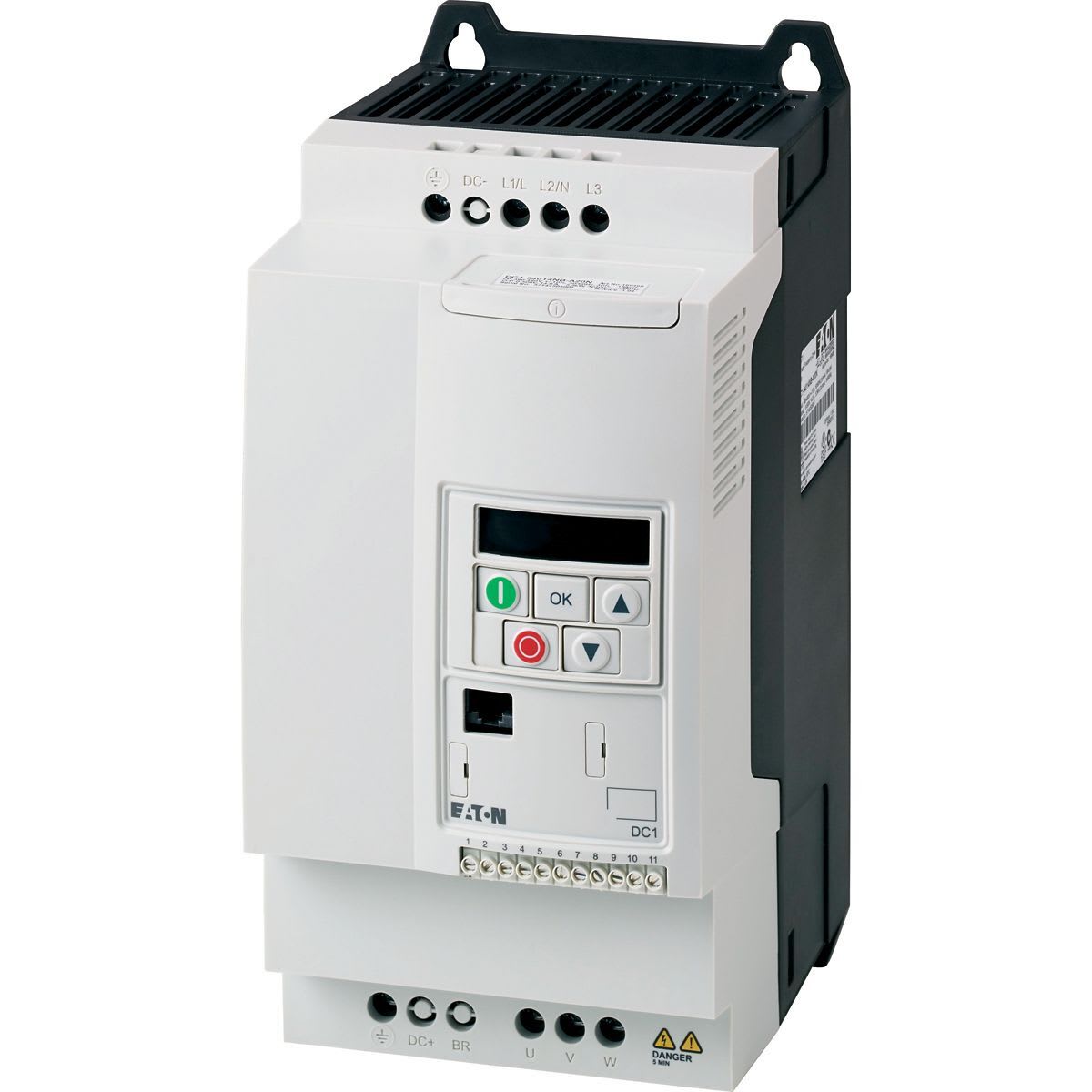 Eaton Electric - DC1-drive, 400 V AC, 3-fas, 18 A, 7.5 kW, IP20/NEMA 0, Radio int. sup. filter, Brake chopper, FS3