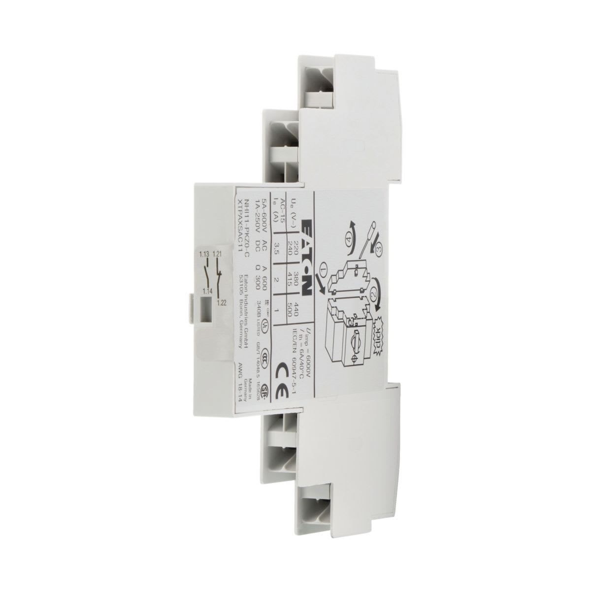 Eaton Electric - NHI11-PKZ0-C Hjelpekontakt, 1NO+1NC