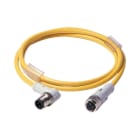 Eaton Electric - Tilkoblingskabel, 4p, DC strøm, kobling M12 flat, plugg, vinklet, L=1.5m