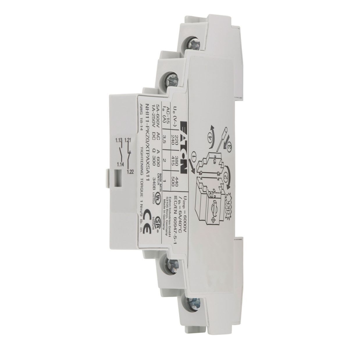 Eaton Electric - HJELPEKONT. H-SIDE NHI11-PKZ0  TIL PKZM0 1NO+1NC