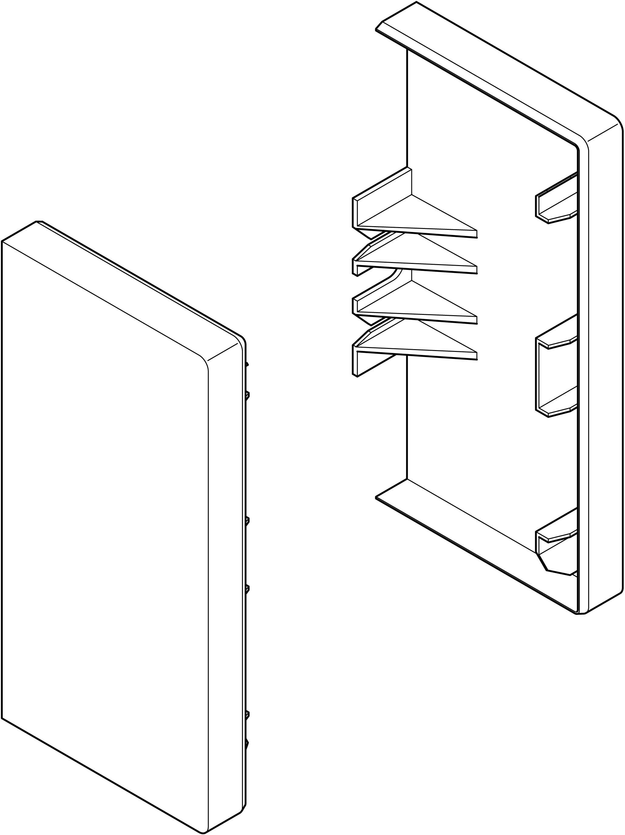 Hager - ENDESTYKKE, BRP 65100, Sort