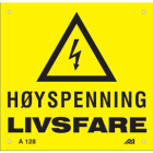 Melbye - Al-Skilt Høyspenning livsfare 165x160x0,7mm