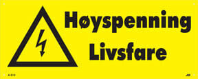 Melbye - SKILT HØYSPENNING LIVSFARE