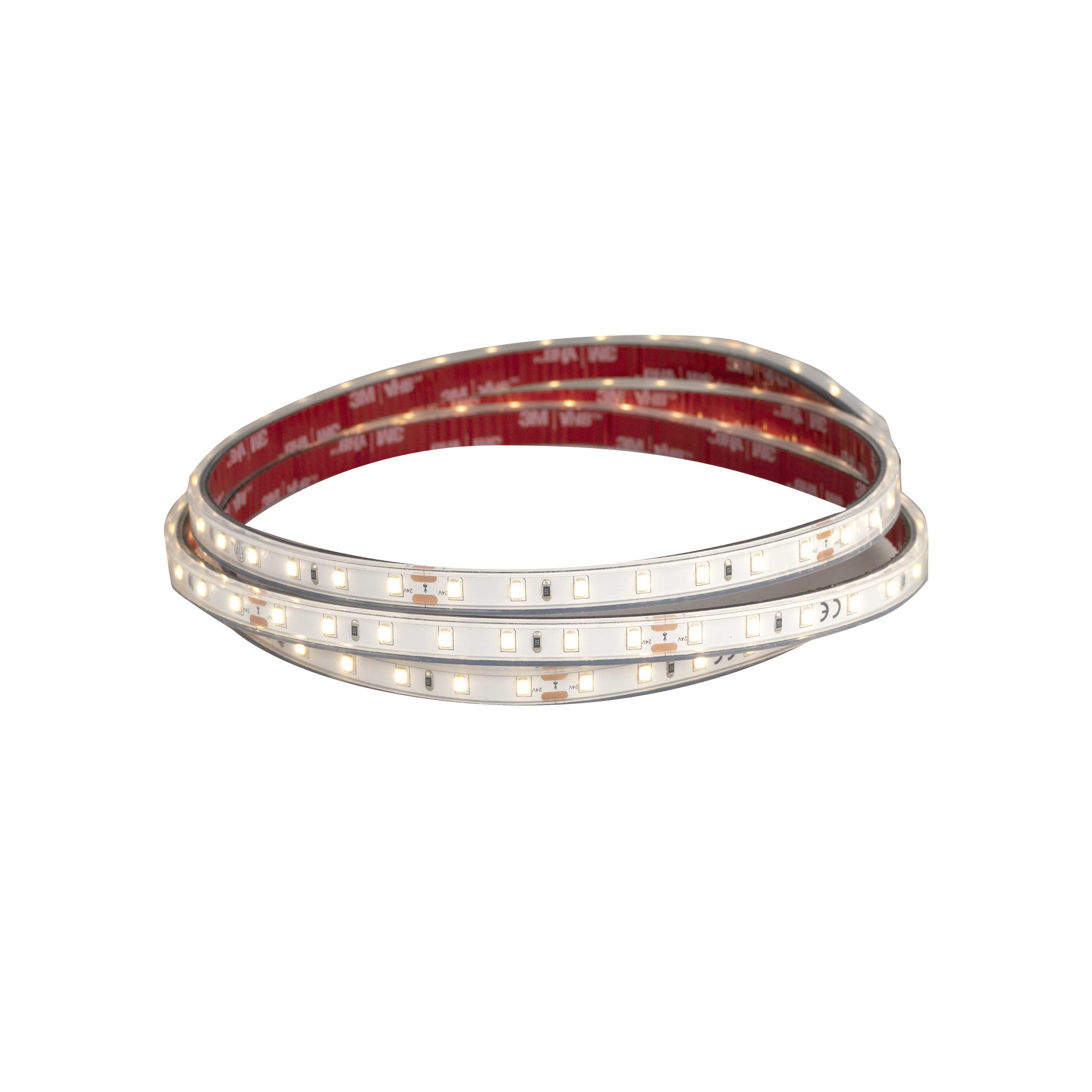 Hide-a-lite - LEDstrip 24V IP67 Lowlum 4000K 5 m, 120°, 4,4 W/m, 535 lm/m, Ra>90. Levetid L70 50 000h.