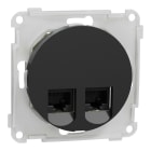 ELKO - ELKO One - modularuttak 2x8 kat 6 UTP for LSA terminering, sort