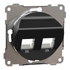 ELKO - ELKO One - sentralplate skrå, universal for 2x keystone eller S-One, med 1 blindplugg, sort