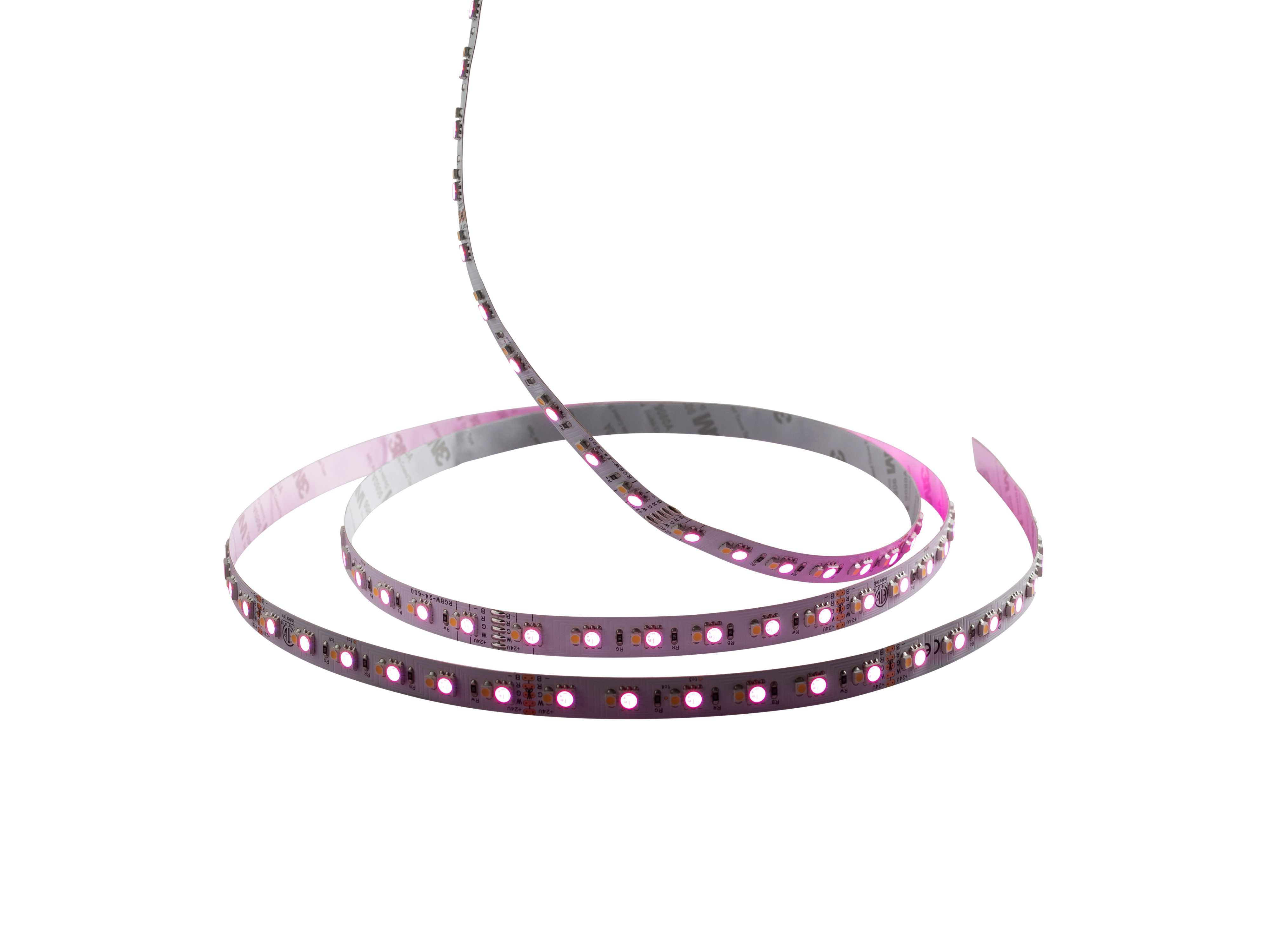 Hide-a-lite - LEDstrip 24V IP20 RGBW 5 m, 120°, 810 lm/m, 17,6 W/m. RGB+White 3000K. Levetid L70 50 000h.
