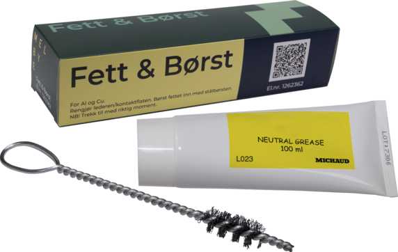 Melbye - STÅLBØRSTE/KONTAKT FETT I SETT