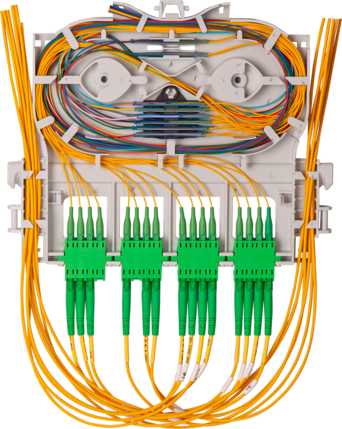 Melbye - Skjøtekassett KM7 inkl holder 2x12 fiber og adapterpanel 4xSCD/LCQ