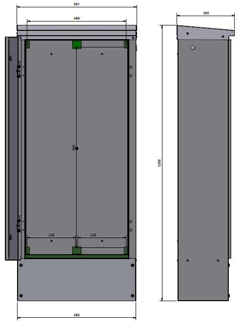 Hager - Skap h1355 b335 d275 mm (inkl 210 sokkel), kl.I - jord, alu, ral7035