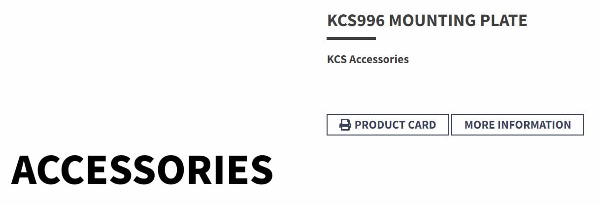 Philip Hauge - KCS996 MOUNTING PLATE