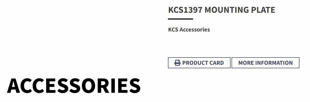 Philip Hauge - KCS1397 MOUNTING PLATE