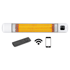 Wimpel AS - Terrassevarmer PremLux 2500W hvit IP55 med WIFI, dimmer, timer, fjernkontroll og trekk
