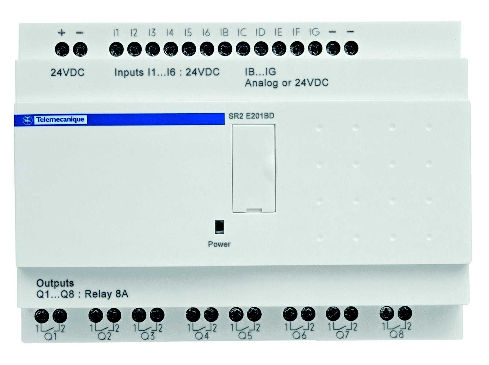 Schneider Electric - SR2E201BD Zelio 12/8 I/O relé u/dsp m/ur