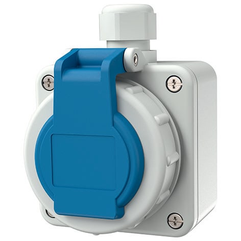 Mennekes - 10863,16A2P+J 230V Veggmonter SCHUKO IP68