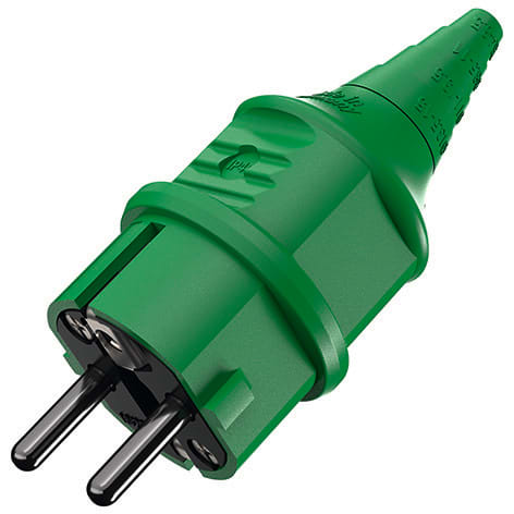 Mennekes - 10841,16A 230V Plugg Schuko IP44 grønn