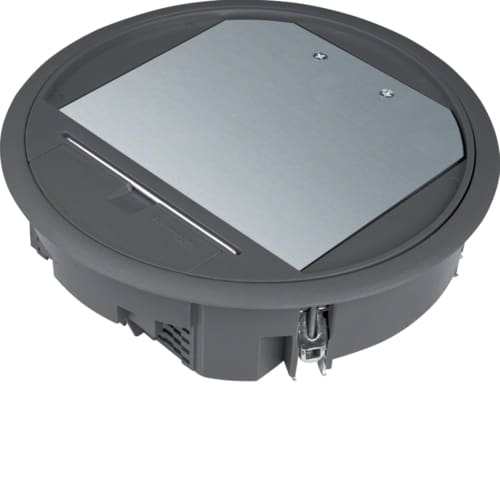 Hager - Gulvboks R06, 5mm lokk, svart farge