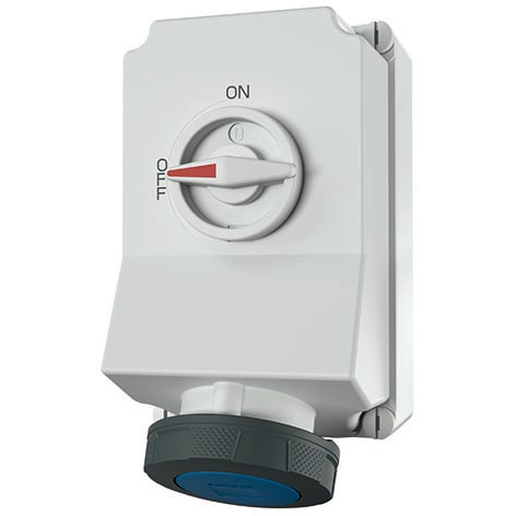 Mennekes - 5109A,63A4p9h 230V Veggmontert Uttak DUO Block IP67 med X-contact
