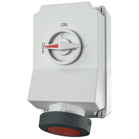 Mennekes - 5113A,63A5p6h 400V Veggmontert Uttak DUO Block IP67 med X-contact