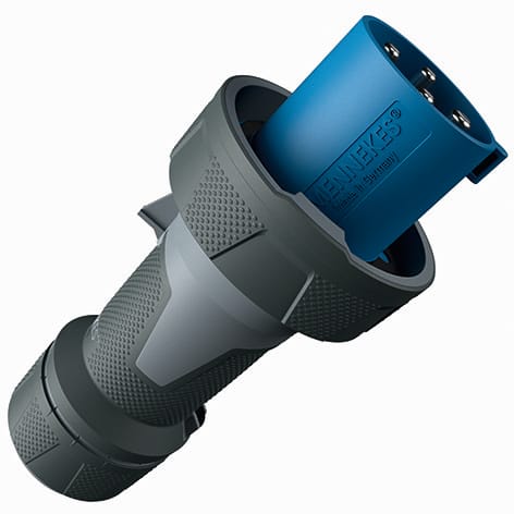 Mennekes - 13205,63A4P 9H230V Plugg PowerTopXtra IP67 med forniklede kontakter.