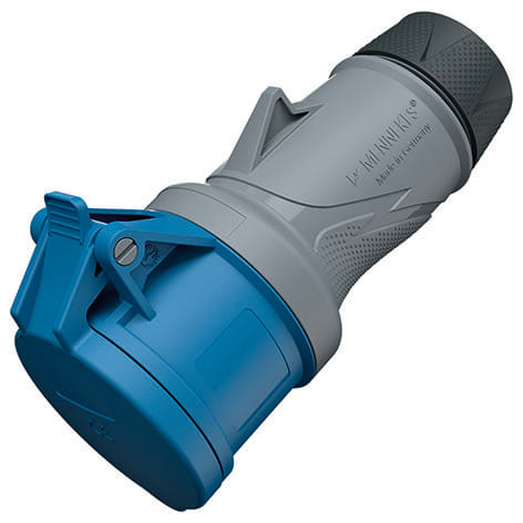 Mennekes - 14562, 16A5p9h 230V Skjøtekontakt PowerTopXtra R IP54 med X-contact og forniklede kontakter.