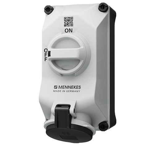 Mennekes - 5603407G, 32A4p7h 500V Veggmontert Uttak DUO block IP44