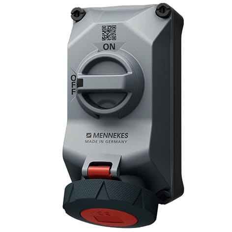 Mennekes - 5804406G, 32A4p6h 400V Veggm. Uttak DUO block IP67 Nikkel belagt, Høy bestandighet mot kjemikalier