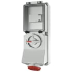 Mennekes - 7226,32A5p6h 400V Veggmontert Uttak DUO Block IP44med Jordfeilbryter 40A4P IFN 0,03A