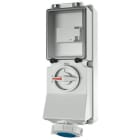 Mennekes - 7245,16A3p6h 230V Veggmontert Uttak DUO Block IP67med Jordfeilbryter 25A2P IFN 0,03A
