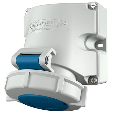 Mennekes - 9321,16A4p9h 230V Veggmontert Uttak IP67 Med topunkts utvendig feste