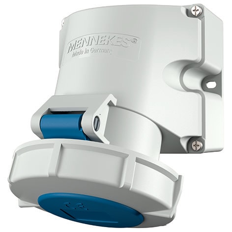 Mennekes - 9351,32A3P 6h230V Veggmontert uttak IP67
Med topunkts utvendig feste