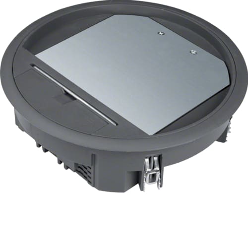 Hager - Gulvboks R06, 12mm lokk, svart farge
