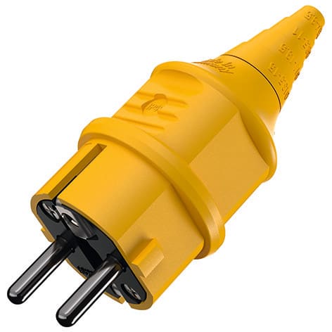 Mennekes - 10840,16A2P+E 230V SCHUKO-Plugg gul IP 44
- for tøffe forhold