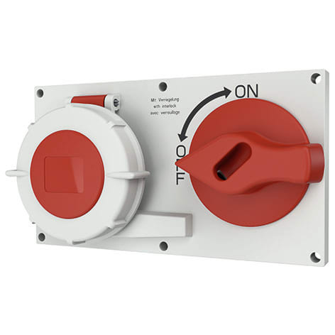 Mennekes - 7526,16A5P 6H400V Panelmontert uttak DUO Block IP 67- horisontal