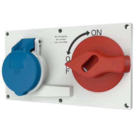 Mennekes - 7504,16A4p9h 230V Panelmontert uttak DUO Block IP 44