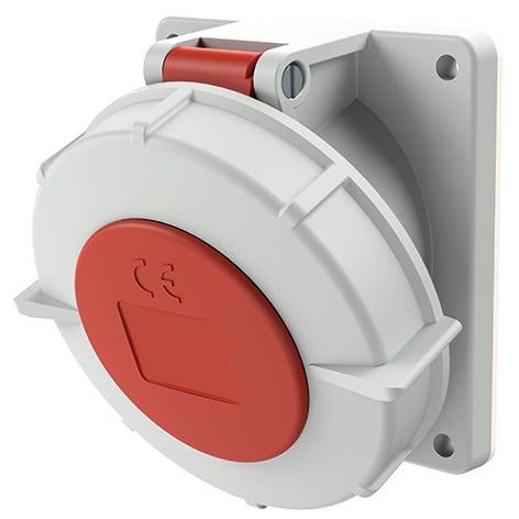 Mennekes - 1808, 32A5P 6H400V Panelmontert uttak IP67. Hurtigkobling.