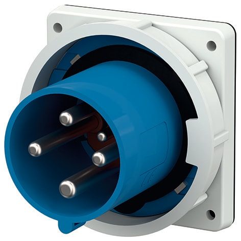 Mennekes - 3704,63A4p9h 230V Panelmontert apparat Inntak IP67 forniklede kontakter