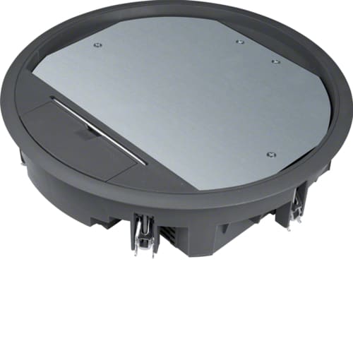 Hager - Gulvboks R10, 12mm lokk, svart farge