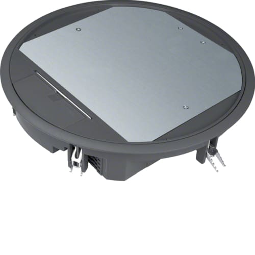Hager - Gulvboks R12, 5mm lokk, svart farge